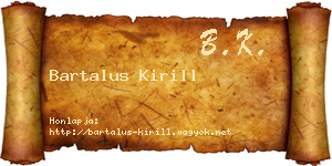 Bartalus Kirill névjegykártya